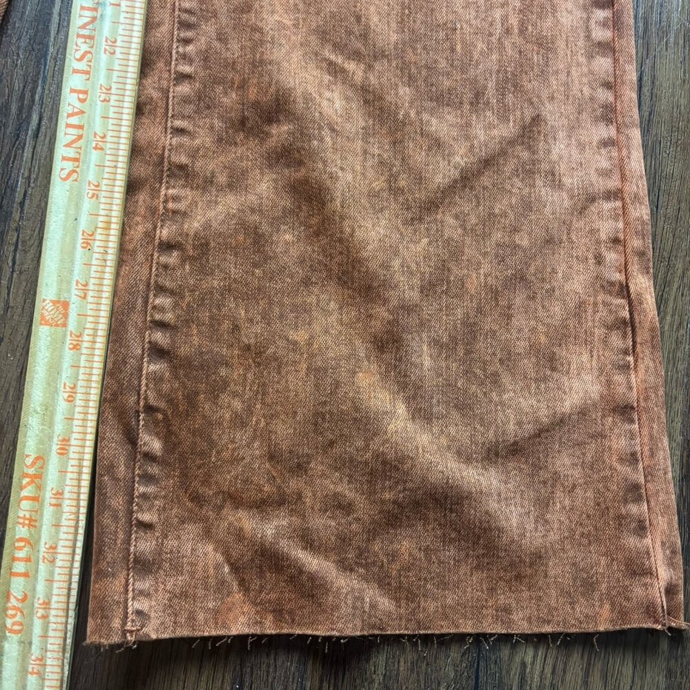 NWT Judy Blue Retro Wide Leg Jeans Garment Dyed Pumpkin Spice Raw Hem Size 5/27 - Picture 12 of 14